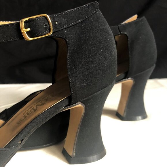 Vintage 90s Max Mara made in Italy kitten heel mary janes strappy shoes heels - Picture 10 of 15